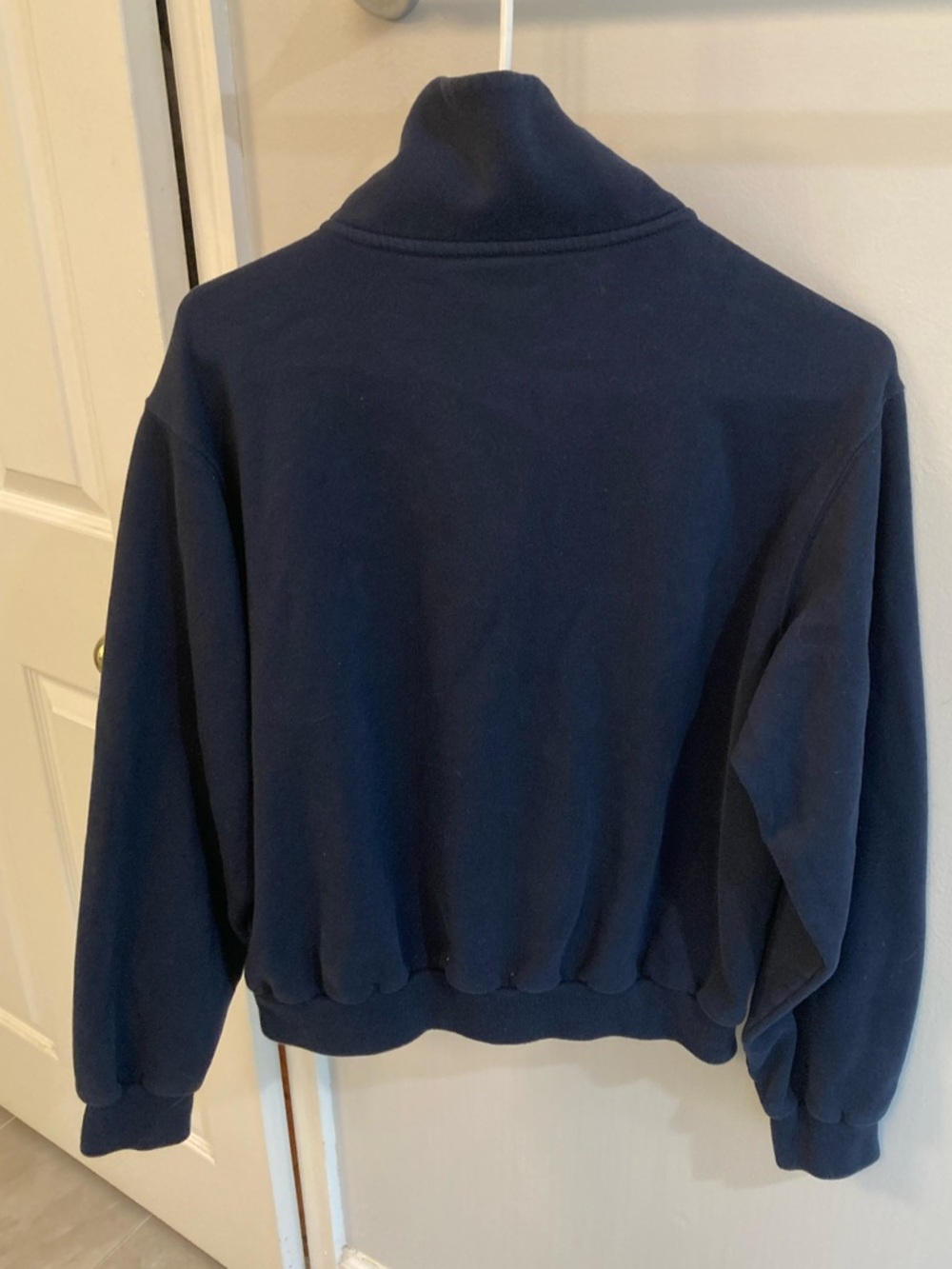 Hollister Navy Blue Embroidered USA Quarter Zip Pullover Sz Small - Picture 3 of 7